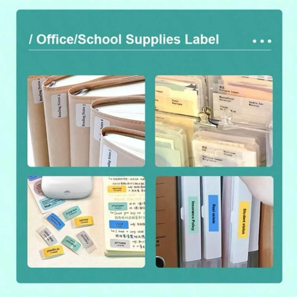 White P50 label machine, mini thermal sticker barcode label printer without ink